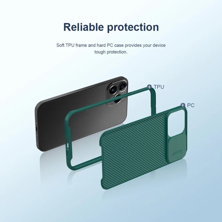 Защитный чехол NILLKIN CamShield Pro Magnetic для Apple iPhone 13 Pro - Blue: фото 7 из 18
