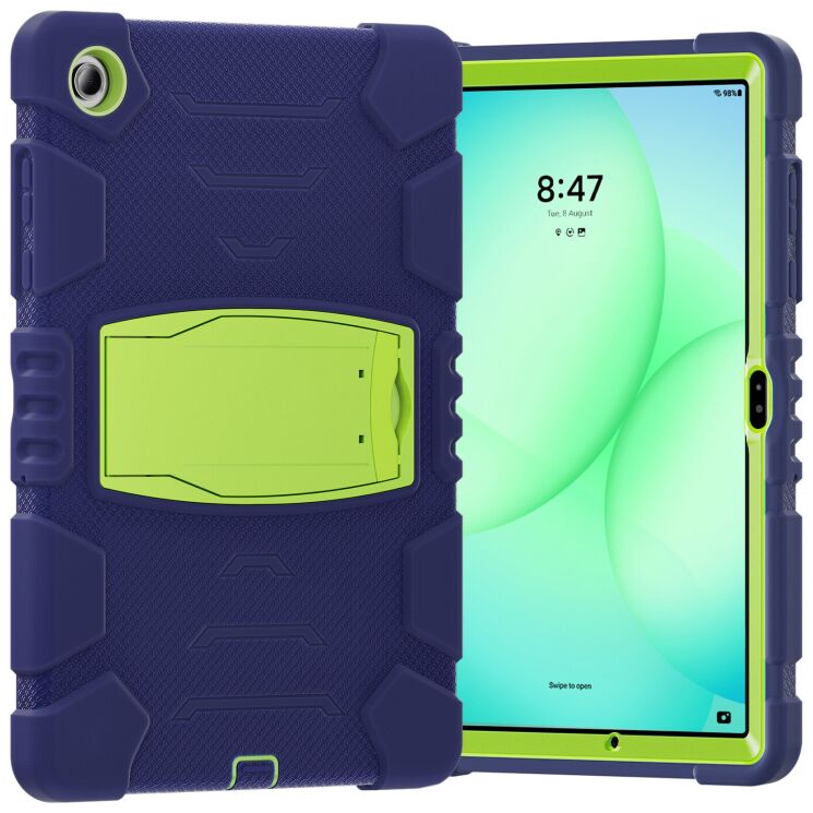 Защитный чехол Reframe Hybrid Armor для Samsung Galaxy Tab A11 Plus (X230/236) - Navy Blue / Lime: фото 2 из 9