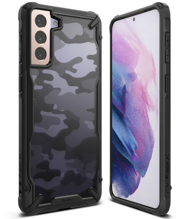 Защитный чехол RINGKE Fusion X для Samsung Galaxy S21 (G991) - Camo Black: фото 1 из 10