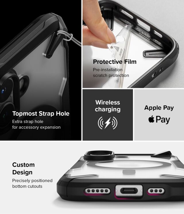 Защитный чехол Ringke Fusion X MagSafe для Apple iPhone 16 (8800274963276) - Black: фото 15 из 15