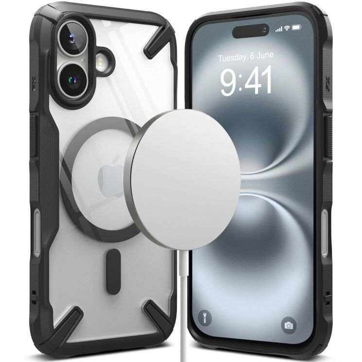 Защитный чехол Ringke Fusion X MagSafe для Apple iPhone 16 (8800274963276) - Black: фото 1 из 15