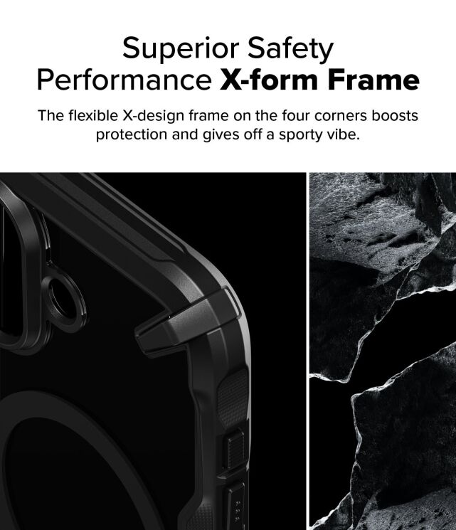 Защитный чехол Ringke Fusion X MagSafe для Apple iPhone 16 (8800274963276) - Black: фото 4 из 15