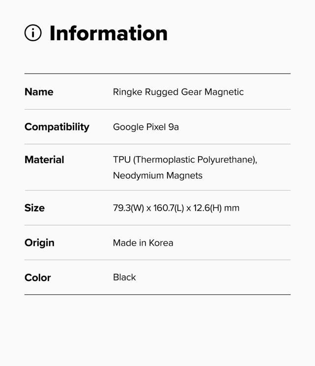 Захисний чохол Ringke Rugged Gear Magnetic для Google Pixel 9a (8800293853466) - Black: фото 12 з 12