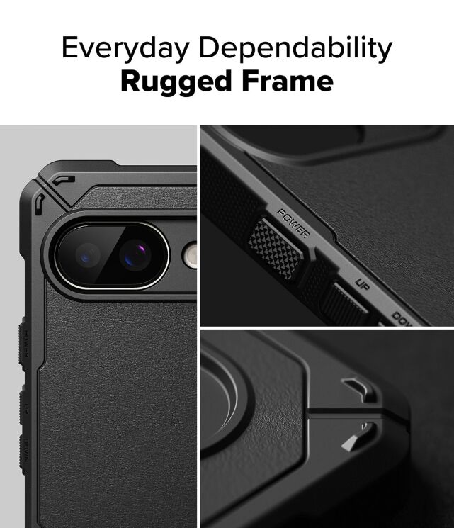 Захисний чохол Ringke Rugged Gear Magnetic для Google Pixel 9a (8800293853466) - Black: фото 5 з 12