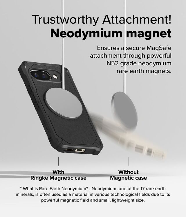Захисний чохол Ringke Rugged Gear Magnetic для Google Pixel 9a (8800293853466) - Black: фото 4 з 12
