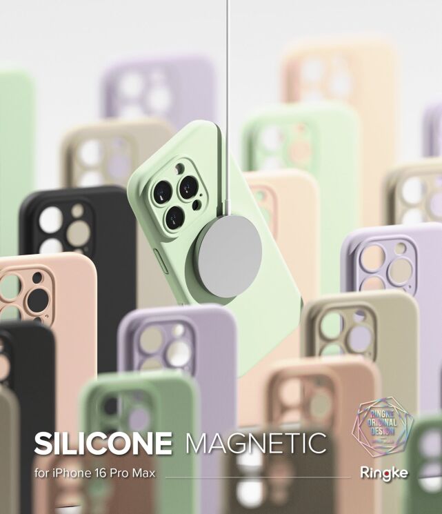 Защитный чехол Ringke Silicone Magnetic для Apple iPhone 16 Pro Max (8809961789625) - Black: фото 5 из 14