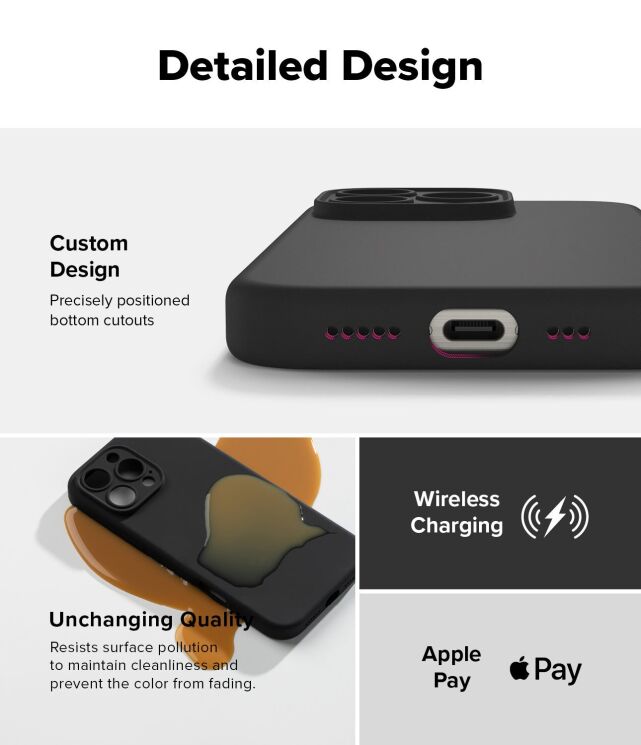 Защитный чехол Ringke Silicone Magnetic для Apple iPhone 16 Pro Max (8809961789625) - Black: фото 13 из 14