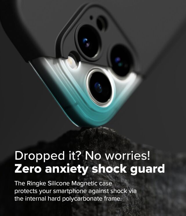 Защитный чехол Ringke Silicone Magnetic для Apple iPhone 16 Pro Max (8809961789625) - Black: фото 10 из 14