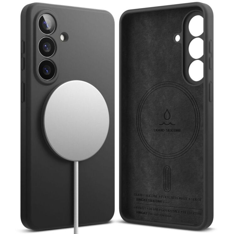 Защитный чехол Ringke Silicone Magnetic для Samsung Galaxy S26 (S942) 8800328815674 - Black: фото 1 из 18