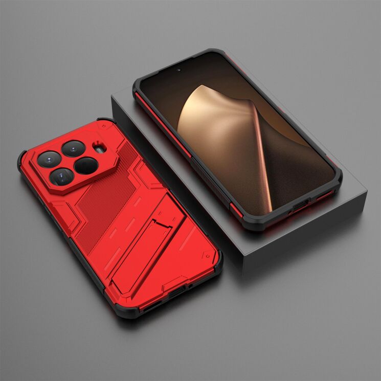 Захисний чохол з підставкою Deexe Bibercas для Xiaomi 15T Pro - Red: фото 4 з 6