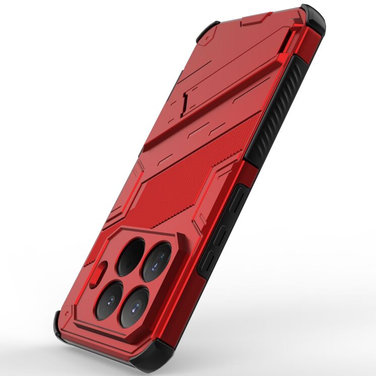 Захисний чохол з підставкою Deexe Bibercas для Xiaomi 15T Pro - Red: фото 3 з 6