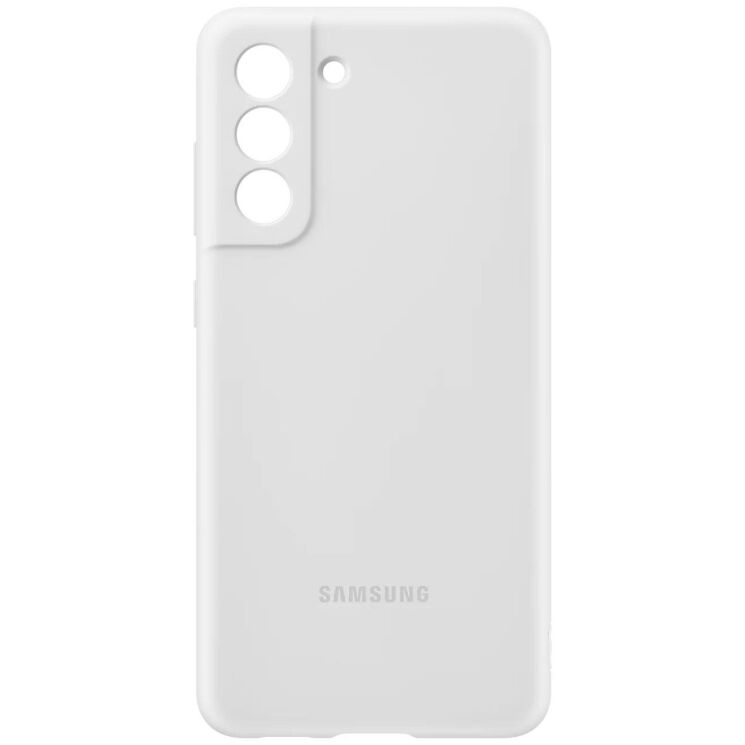 Защитный чехол Silicone Cover для Samsung Galaxy S21 FE (G990) EF-PG990TWEGRU - White: фото 4 из 5
