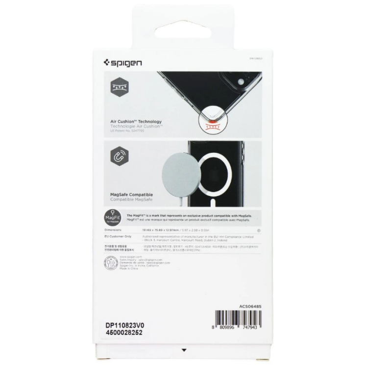 Защитный чехол Spigen Crystal Hybrid (MagFit) для iPhone 15 (ACS06485) - Clear: фото 5 из 6