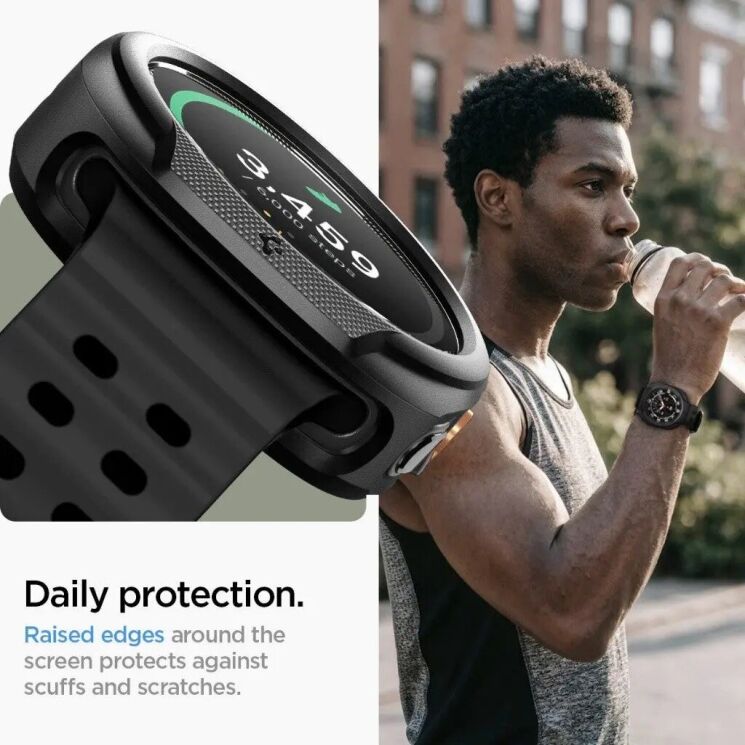 Защитный чехол Spigen Liquid Air Case для Samsung Galaxy Watch Ultra 2 (ACS11610) - Matte Black (427011MB) Защитный чехол Spigen Liquid Air Case для Samsung Galaxy Watch Ultra 2 (ACS11610) - Matte Black: фото 7 из 10