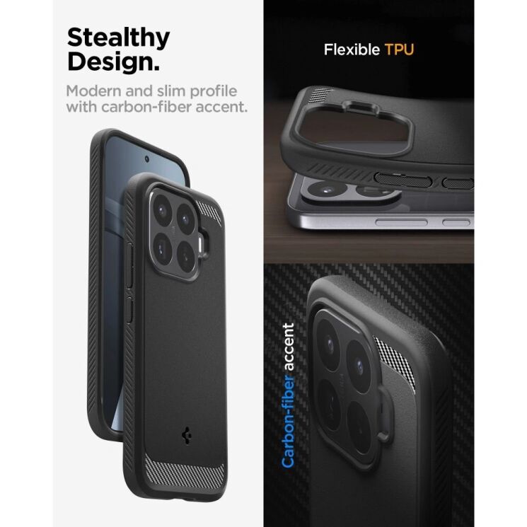 Защитный чехол Spigen Rugged Armor для Xiaomi 17T (ACS11870) - Black (408866B) Защитный чехол Spigen Rugged Armor для Xiaomi 17T (ACS11870) - Black: фото 11 из 11