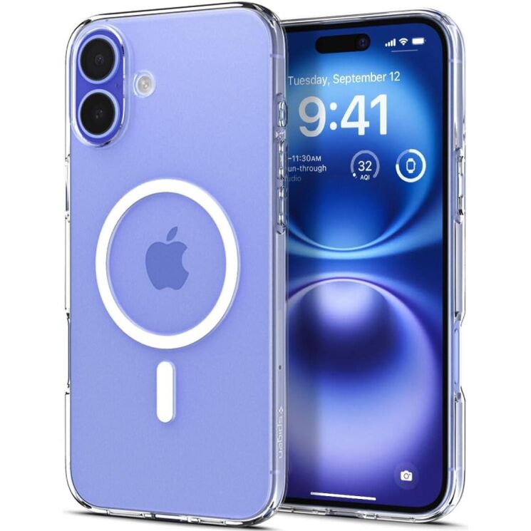 Защитный чехол Spigen (SGP) Liquid Crystal (MagFit) для Apple iPhone 16 Plus - White: фото 2 из 9