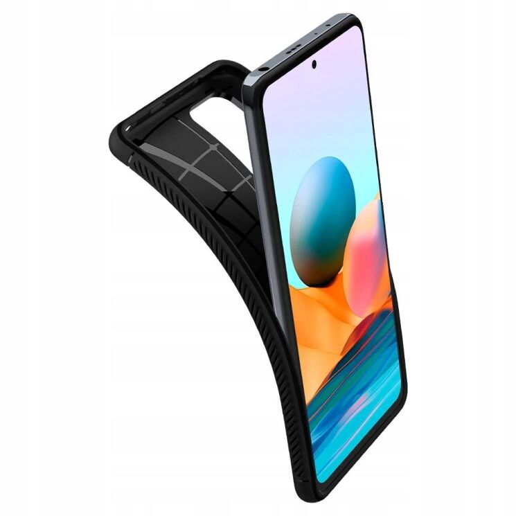 Защитный чехол Spigen (SGP) Rugged Armor для Xiaomi Redmi Note 10 Pro - Matte Black: фото 6 из 15