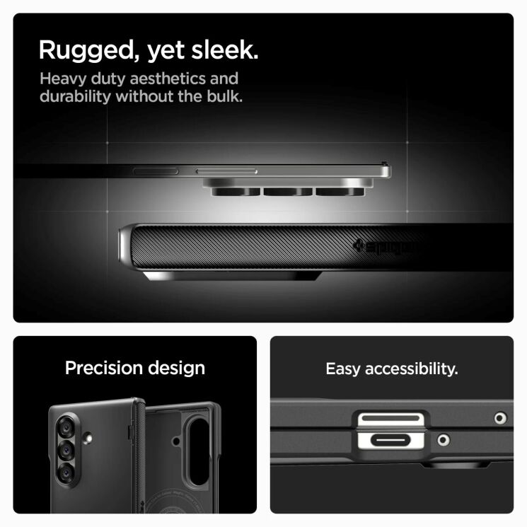 Защитный чехол Spigen (SGP) Slim Armor Pro (MagFit) для Samsung Galaxy Fold 7 (ACS09551) - Black: фото 21 из 21