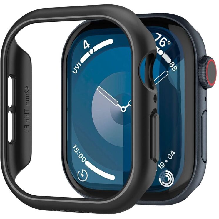 Защитный чехол Spigen (SGP) Thin Fit (FW) для Apple Watch 10 42 mm (ACS08588) - Black: фото 1 из 16