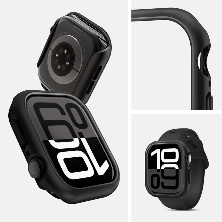 Защитный чехол Spigen (SGP) Thin Fit (FW) для Apple Watch 10 42 mm (ACS08588) - Black: фото 11 из 16