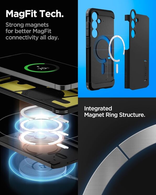 Защитный чехол Spigen (SGP) Tough Armor (MagFit) для Samsung Galaxy S24 FE (S721) - Black: фото 12 из 16