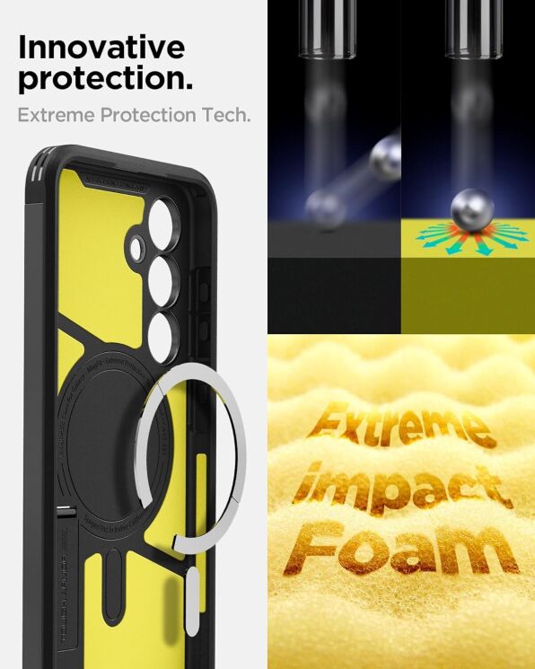 Защитный чехол Spigen (SGP) Tough Armor (MagFit) для Samsung Galaxy S24 FE (S721) - Black: фото 13 из 16