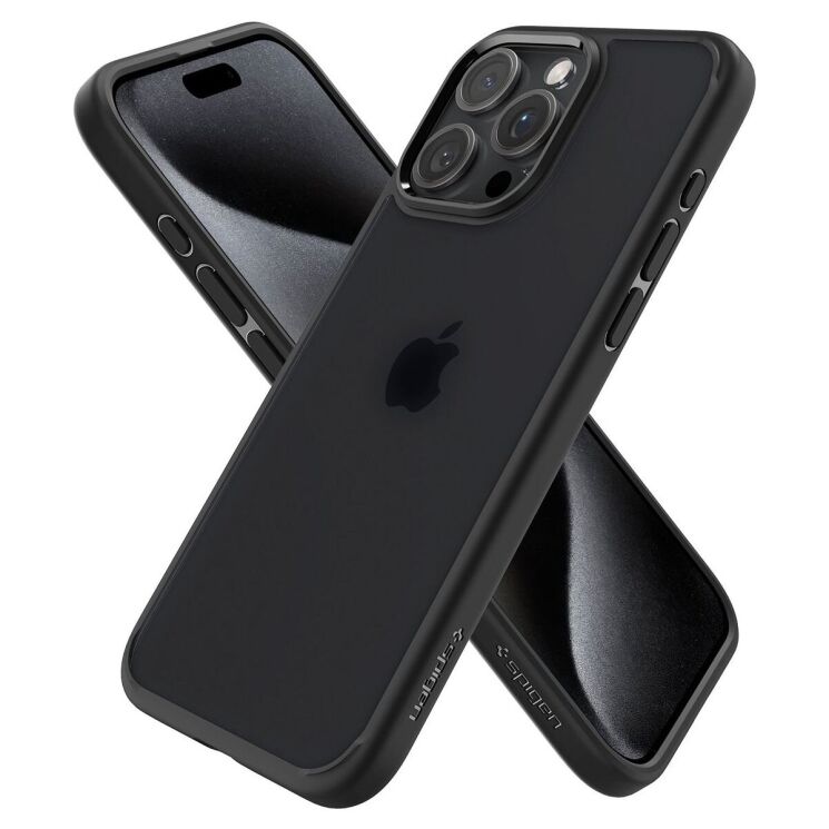 Защитный чехол Spigen (SGP) Ultra Hybrid для Apple iPhone 15 Pro Max - Frost Black: фото 4 из 15
