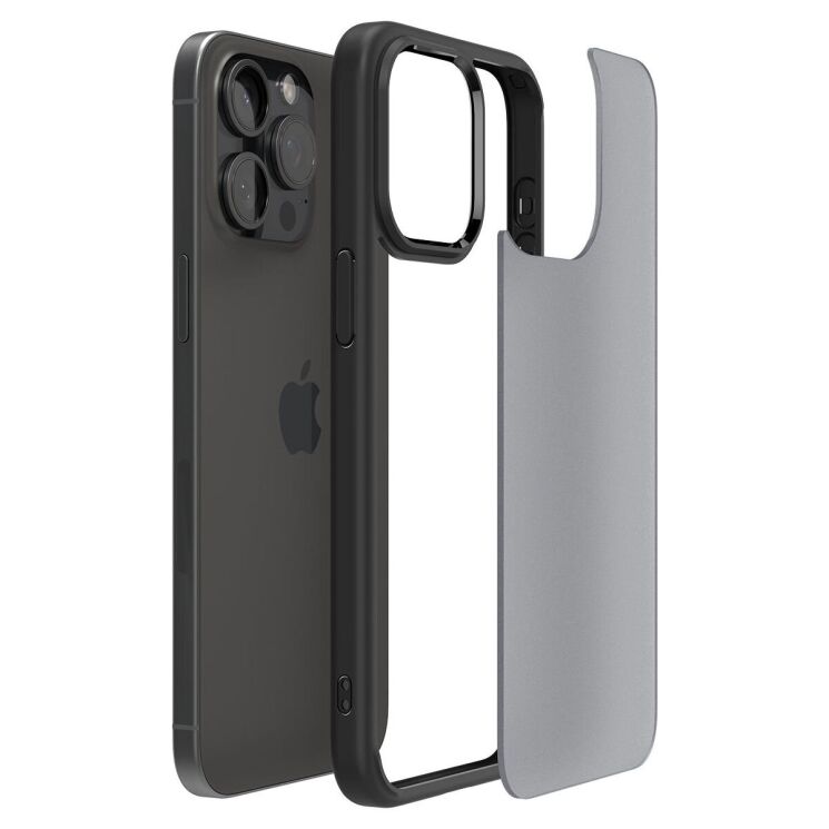 Защитный чехол Spigen (SGP) Ultra Hybrid для Apple iPhone 15 Pro Max - Frost Black: фото 6 из 15