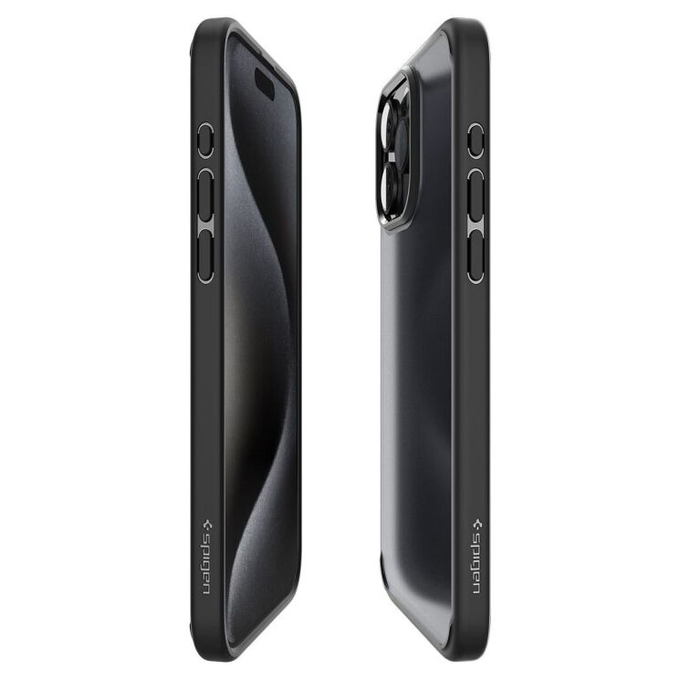 Защитный чехол Spigen (SGP) Ultra Hybrid для Apple iPhone 15 Pro Max - Frost Black: фото 7 из 15