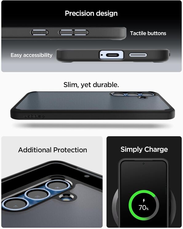 Захисний чохол Spigen (SGP) Ultra Hybrid для Samsung Galaxy S25 (S931) ACS09007 - Frost Black: фото 16 з 16