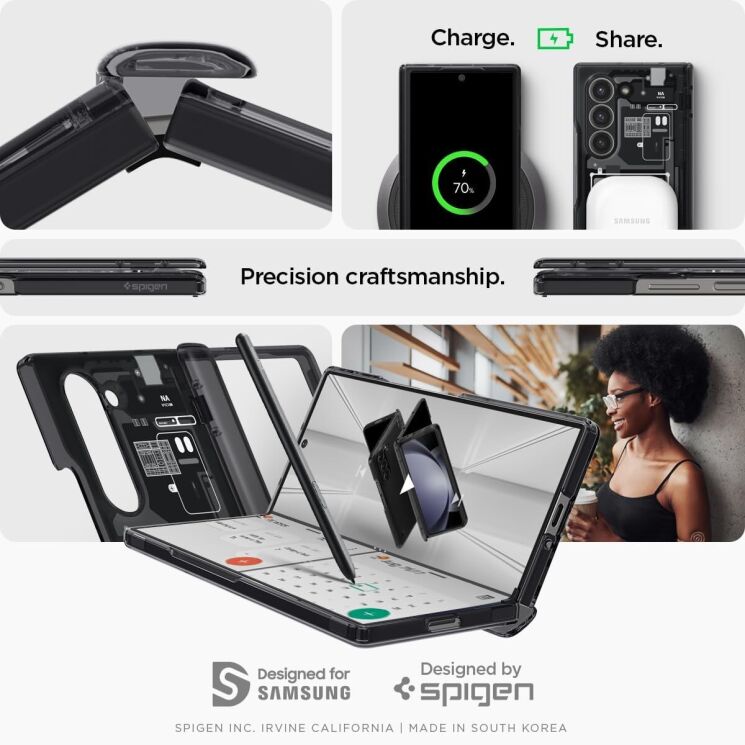 Защитный чехол Spigen (SGP) Ultra Hybrid Pro Zero One для Samsung Galaxy Fold 6 - Black: фото 22 из 22