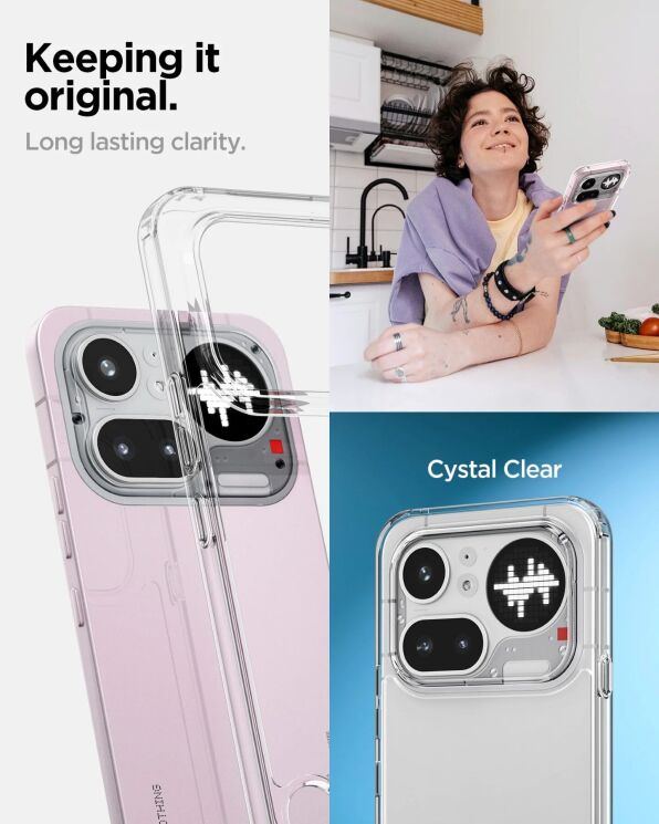 Защитный чехол Spigen Ultra Hybrid для Nothing Phone (4a) Pro (ACS11632) - Crystal Clear (411434C) Защитный чехол Spigen Ultra Hybrid для Nothing Phone (4a) Pro (ACS11632) - Crystal Clear: фото 6 из 10