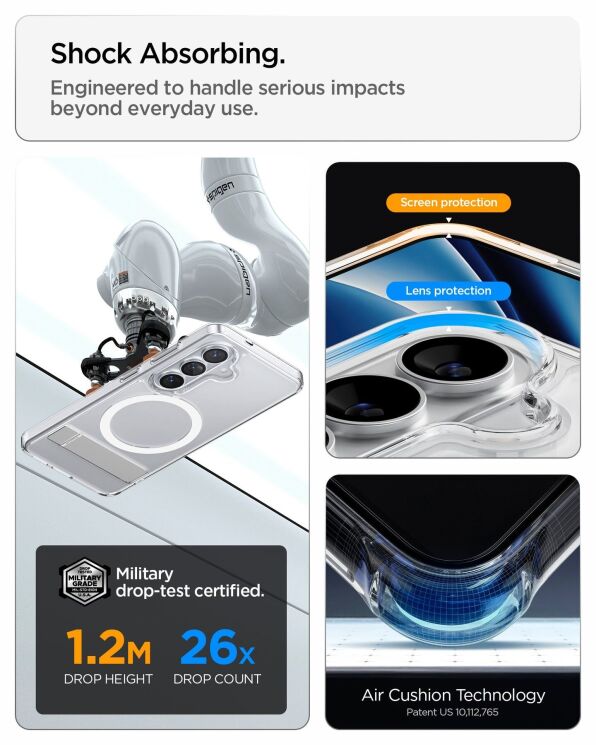 Захисний чохол Spigen Ultra Hybrid S (MagFit) для Samsung Galaxy S26 (S942) ACS11061 - Clear White: фото 11 з 12