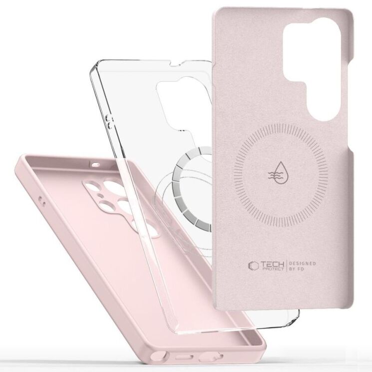 Защитный чехол Tech-Protect Liquid Silicone MagSafe для Samsung Galaxy S25 Ultra (S938) 5906302322466 - Pink Pearl: фото 2 из 4