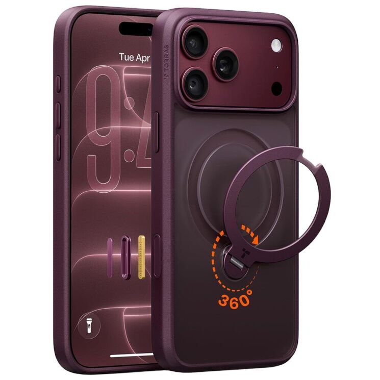 Защитный чехол TORRAS Ostand Q3 Spin (with MagSafe) для Apple iPhone 18 Pro Max - Purple (423804V) Защитный чехол TORRAS Ostand Q3 Spin (with MagSafe) для Apple iPhone 18 Pro Max - Purple: фото 1 из 10
