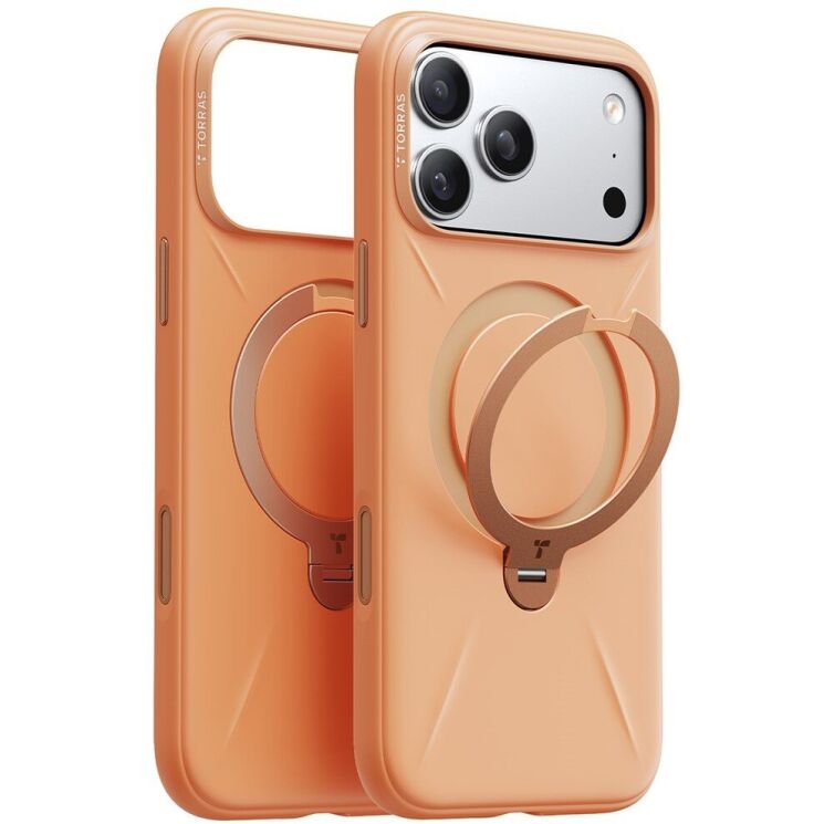 Захисний чохол TORRAS Ostand Spin Fusion для Apple iPhone 17 Pro - Orange: фото 2 з 7