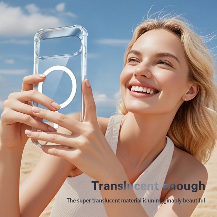 Защитный чехол UniCase AirBag Flow MagSafe для Google Pixel 11 Pro XL - Transparent: фото 13 из 14