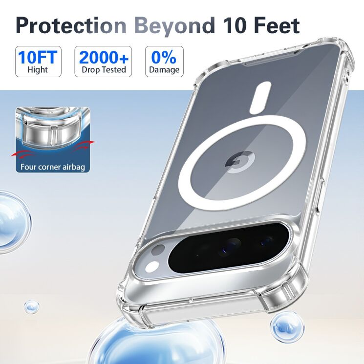 Защитный чехол UniCase AirBag Flow MagSafe для Google Pixel 11 Pro XL - Transparent: фото 3 из 14