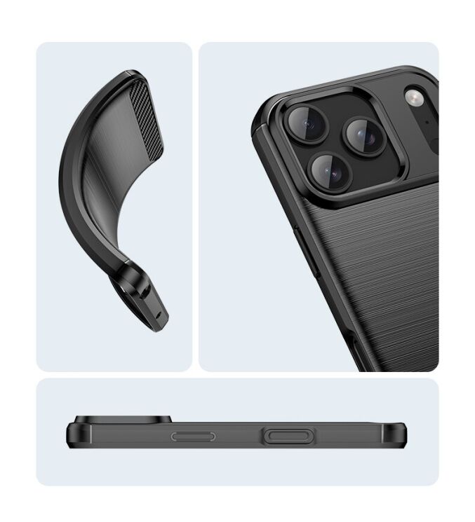 Защитный чехол UniCase Carbon для Apple iPhone 17 Pro - Black: фото 11 из 11