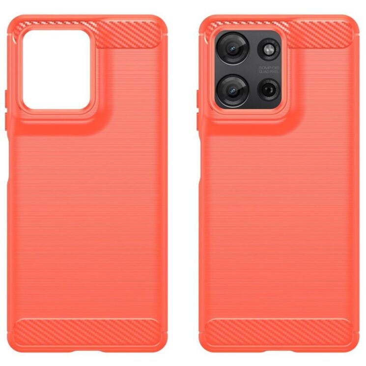 Защитный чехол UniCase Carbon для Motorola Moto G75 - Red: фото 2 из 11