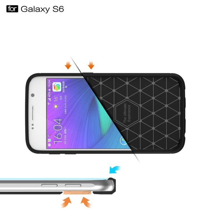 Захисний чохол UniCase Carbon для Samsung Galaxy S6 (G920) - Black: фото 8 з 9