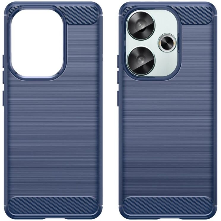 Захисний чохол UniCase Carbon для Xiaomi Poco F6 - Blue: фото 2 з 11
