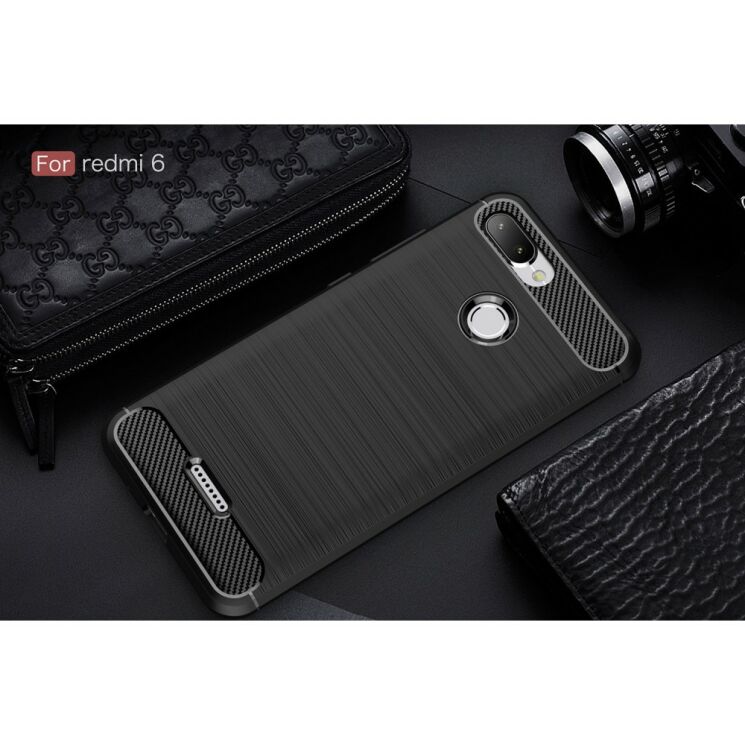 Защитный чехол UniCase Carbon для Xiaomi Redmi 6 - Black: фото 2 из 10