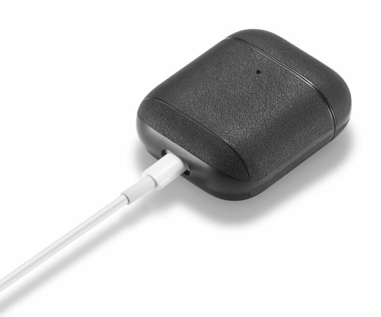 Защитный чехол UniCase Leather Cover для Apple AirPods 1 / 2 - Black: фото 10 из 14