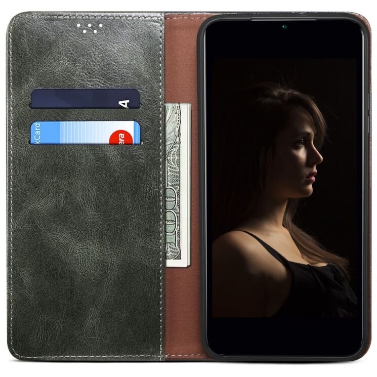 Защитный чехол UniCase Leather Wallet для OnePlus 13 - Green: фото 2 из 7