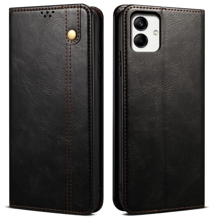 Защитный чехол UniCase Leather Wallet для Samsung Galaxy A05 (A055) - Black: фото 1 из 8