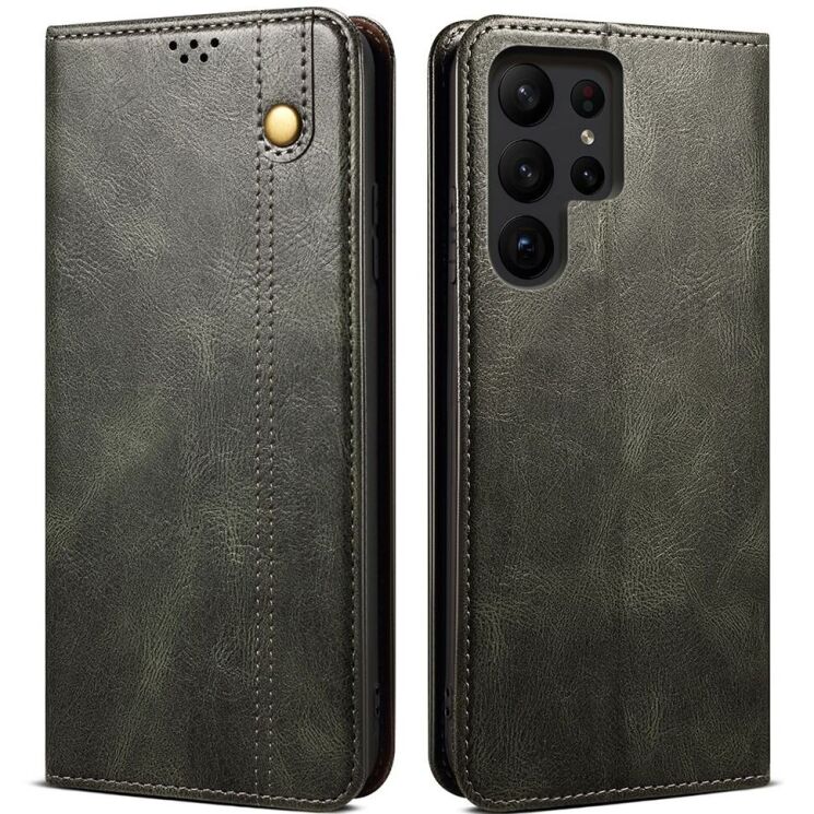 Захисний чохол UniCase Leather Wallet для Samsung Galaxy S23 Ultra (S918) - Green: фото 1 з 9