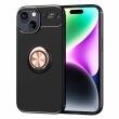 Защитный чехол UniCase Magnetic Ring для Apple iPhone 15 - Black / Rose Gold (329513BM)