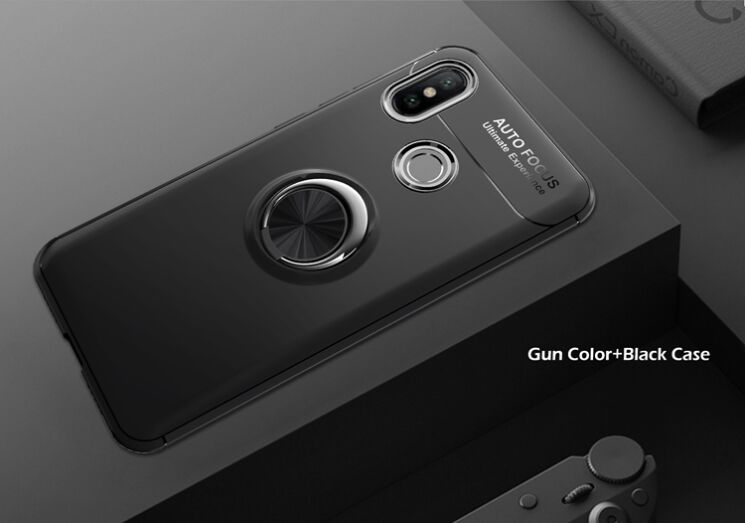 Чехол с магнитным кольцом UniCase Magnetic Ring для Xiaomi Mi 8 - Black: фото 4 из 15