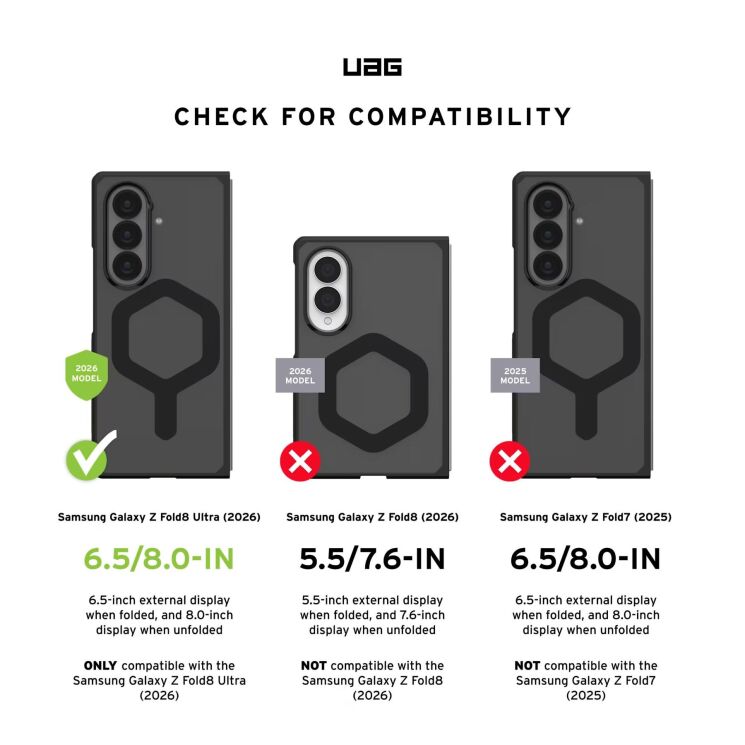 Защитный чехол URBAN ARMOR GEAR Mouve для Samsung Galaxy Fold 8 Ultra (214560113131) - Ash: фото 7 из 13
